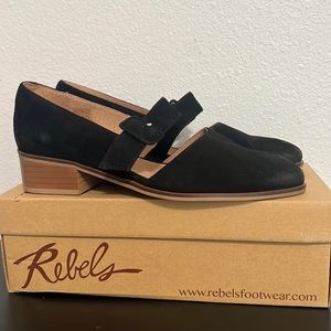 Black Suede Mary Jane Shoes